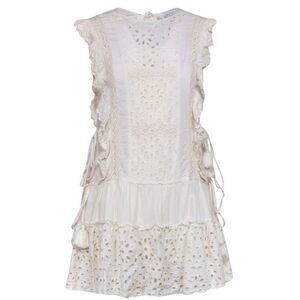 NWOT MISA Los Angeles Cream Cap Sleeve Eyelet Dress
